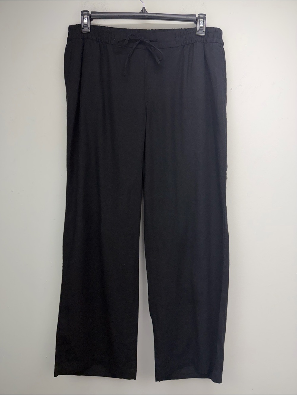 Old Navy size Large Women’s Black Linen Blend Pull On Wide Leg Pants